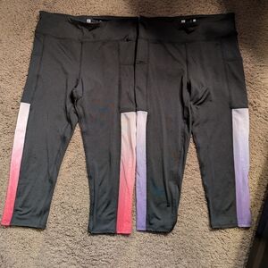 Women's Athletic Leggings with Colorful Side Stripes